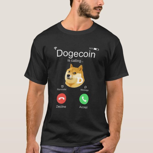 Dogecoin nennt die lustige Krypto Doge Münze Dog M T-Shirt (Vorderseite)