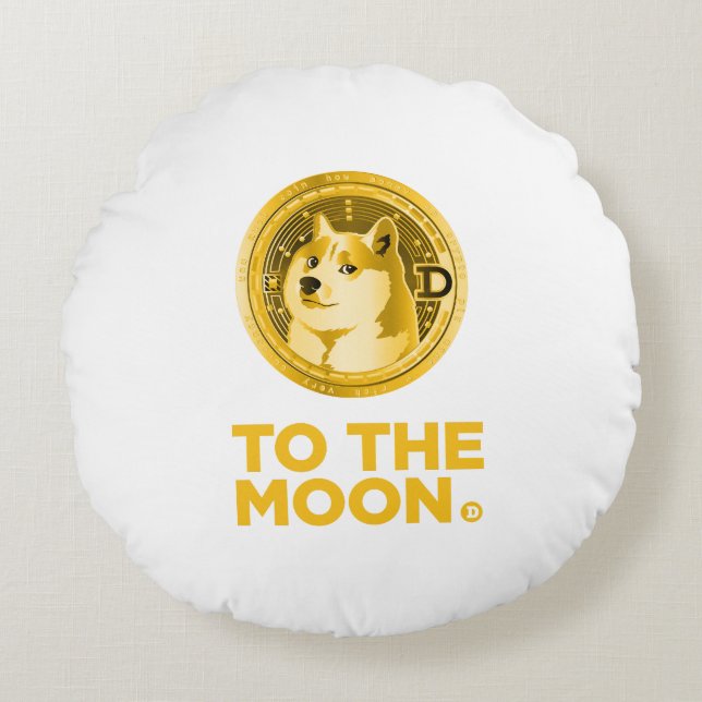 Dogecoin Rundes Kissen (Vorderseite)