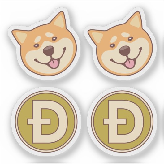 Dogecoin Shiba Inu Aufkleber (Vorderseite)