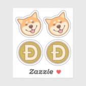 Dogecoin Shiba Inu Aufkleber (Blatt)
