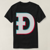 Dogecoin Social Media App blue pink glitte modern T-Shirt (Design vorne)