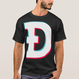 Dogecoin Social Media App blue pink glitte modern T-Shirt