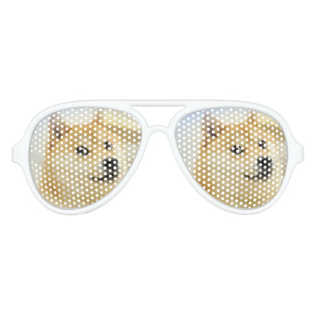 Dogecoin-Sonnenbrille Partybrille (Vorderseite)