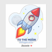 Dogecoin To The Moon Rocket Man Space Doge Crypto Aufkleber (Blatt)
