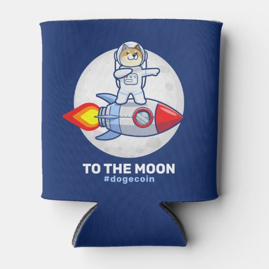 Dogecoin To The Moon Rocket Man Space Doge Crypto Dosenkühler (Vorderseite)