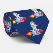 Dogecoin To The Moon Rocket Man Space Doge Crypto Krawatte (Gerollt)