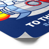 Dogecoin To The Moon Rocket Man Space Doge Crypto Poster (Ecke)