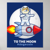 Dogecoin To The Moon Rocket Man Space Doge Crypto Poster (Vorne)