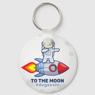 Dogecoin To The Moon Rocket Man Space Doge Crypto Schlüsselanhänger