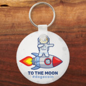 Dogecoin To The Moon Rocket Man Space Doge Crypto Schlüsselanhänger (Vorderseite)