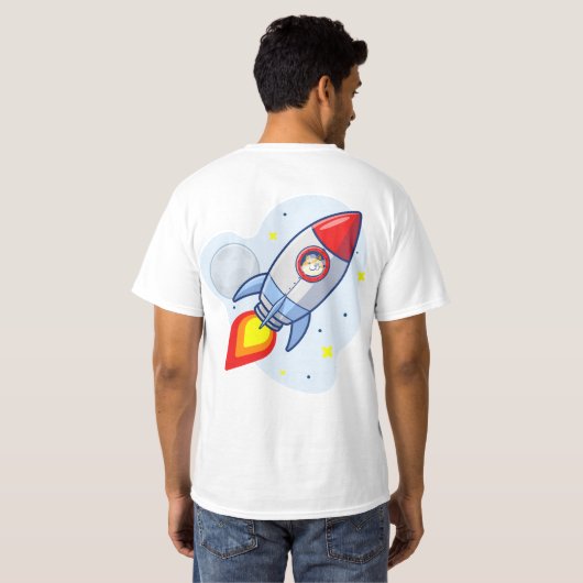 Dogecoin To The Moon Rocket Man Space Doge Crypto T-Shirt (Schwarz voll)