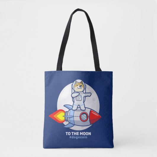 Dogecoin To The Moon Rocket Man Space Doge Crypto Tasche (Vorderseite)