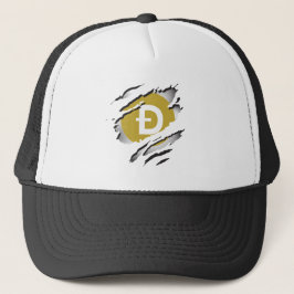 Dogecoin Torn Logo Reveage Image - Trucker Hat Truckerkappe