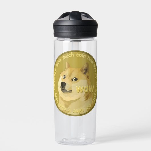 Dogecoin Wow Doge Münze sehr viel Krypto-Währung Trinkflasche (Vorderseite)