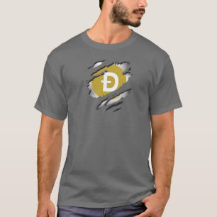 Dogecoin zerrissenes Bild w/ Logo-Enthüllung darun T-Shirt