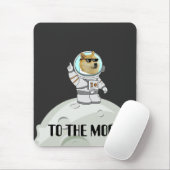 Dogecoin zum lustigen schwarzen Astronautenhund Mousepad (Mit Mouse)