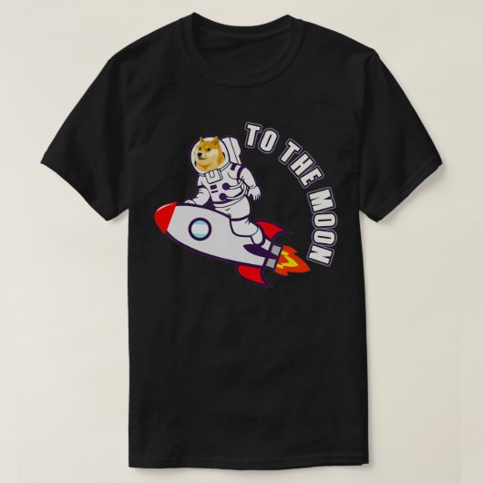 Dogecoin zum Mond-Astronauten-Dogenmeme T-Shirt (Design vorne)