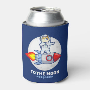 Dogecoin zum Moon Rocket Man Weltraumdampf Krypto Dosenkühler