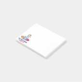 Dogecoin zum Moon Rocket Man Weltraumdampf Krypto Post-it Klebezettel (angewinkelt)