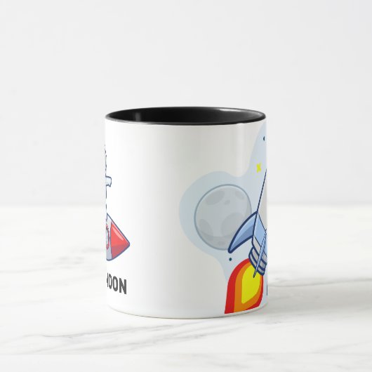 Dogecoin zum Moon Rocket Man Weltraumdampf Krypto Tasse (Zentrum)