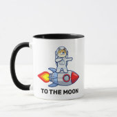 Dogecoin zum Moon Rocket Man Weltraumdampf Krypto Tasse (Links)