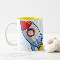 Dogecoin zum Moon Rocket Man Weltraumdampf Krypto