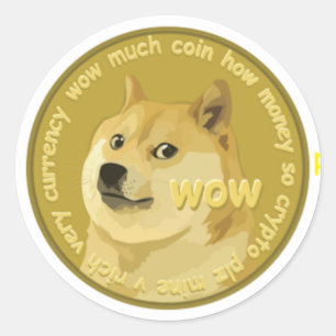 Dogecoin Zusätze das Chatty Shiba Inu Runder Aufkleber