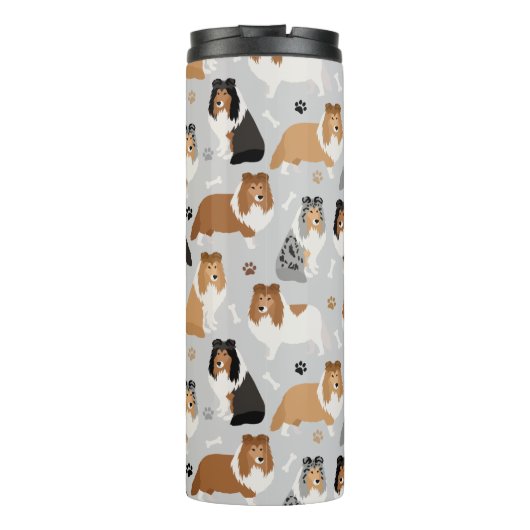 Dogenknochen und -pfeifen thermosbecher (Rückseite)