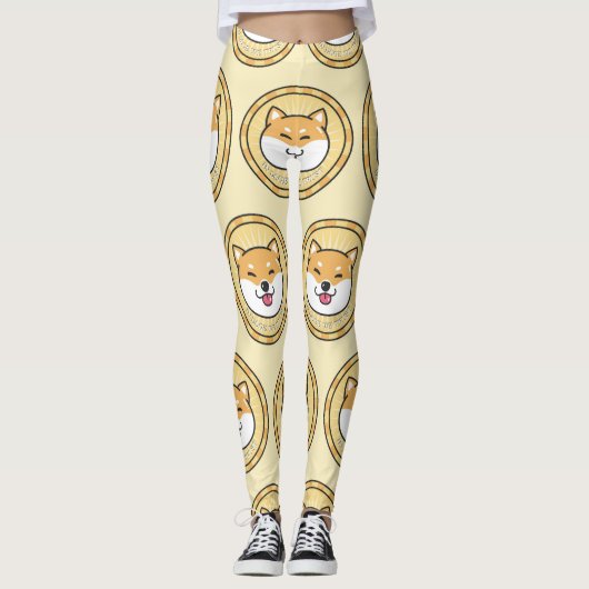 Dogenmünze: Hintergrund der Krypto-Währung Leggings (Vorderseite)