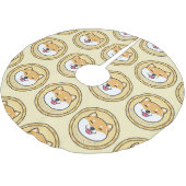 Dogenmünze: Hintergrund der Krypto-Währung Polyester Weihnachtsbaumdecke (Schrägansicht)