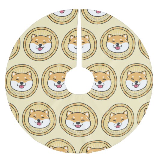 Dogenmünze: Hintergrund der Krypto-Währung Polyester Weihnachtsbaumdecke (Vorderseite)