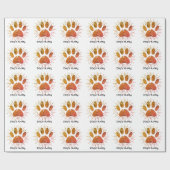 Dogenname Pawprint Vintag Sunburst Wrapping Paper Geschenkpapier (Flach)
