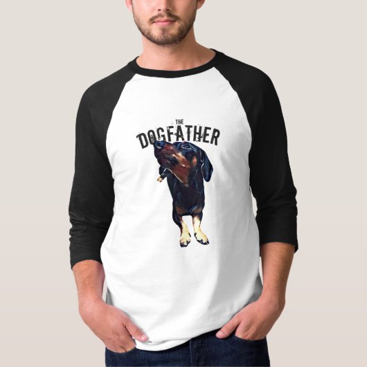 "Dogfather" der Raglan-T - Shirt heulender Dex (Vorderseite)