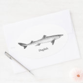 Dogfish (line art) ovaler aufkleber (Umschlag)