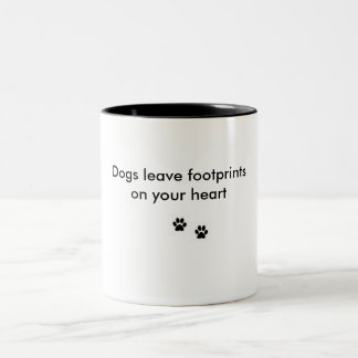dogfootprint, dogfootprint, Hunde verlassen Zweifarbige Tasse