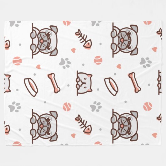 Dogg Mix 60x80 Fleece Blanket (Vorderseite (Horizontal))