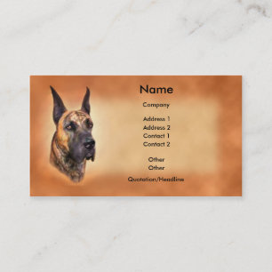 Dogge-Brindle Ernte-Visitenkarte Visitenkarte