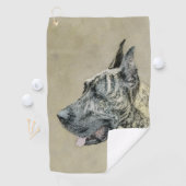 Dogge-(Brindle) Malerei - ursprüngliche Hundekunst Golfhandtuch (Insitu)