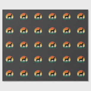 Dogge Dänisch Retro Sonnenuntergang Hund Silhouett Geschenkpapier