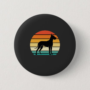 Dogge Dänische Deutsche Retro Sonnenuntergang Hund Button