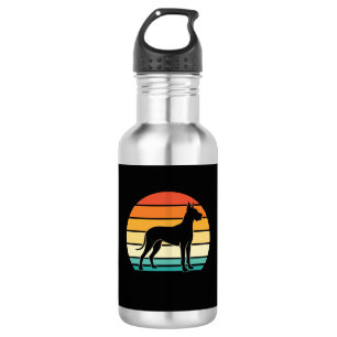 Dogge Dänische Deutsche Retro Sonnenuntergang Hund Edelstahlflasche