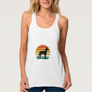 Dogge Dänische Dogge Retro Sonnenuntergang Silhoue Tank Top