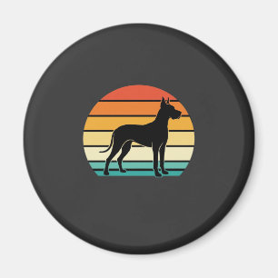 Dogge Dänische Retro-Sonnenuntergang-Hund-Silhouet Magnet