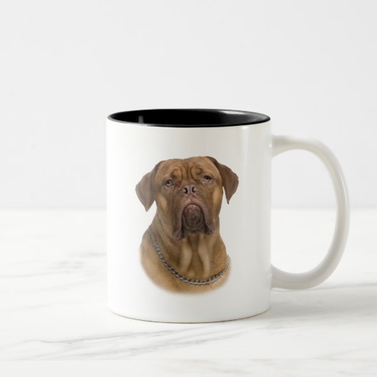 Dogge de Bordeaux Portait Zweifarbige Tasse (Rechts)