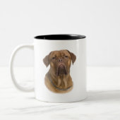 Dogge de Bordeaux Portait Zweifarbige Tasse (Links)