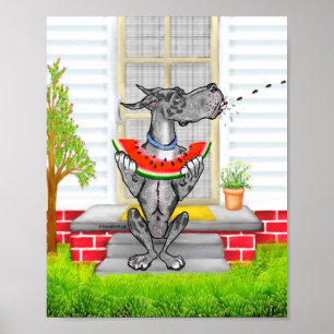 Dogge Deutsche Dogge Merle Poster