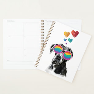 Dogge Deutsche Dogge mit Herzen Valentinstag Planer