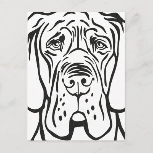 Dogge Gesicht Postkarte