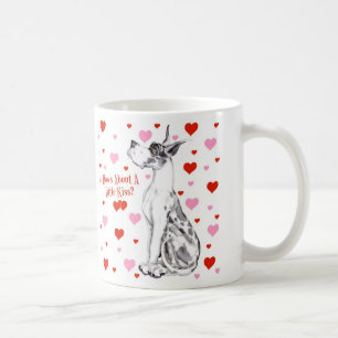 Dogge-Harlekin-Valentinstag-Kuss Kaffeetasse