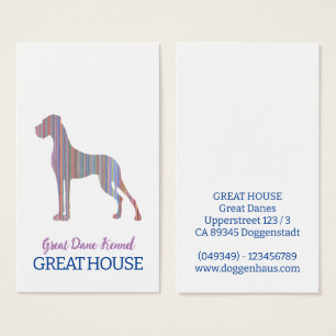 Dogge-Illustration Pastell-Geschäftskarten